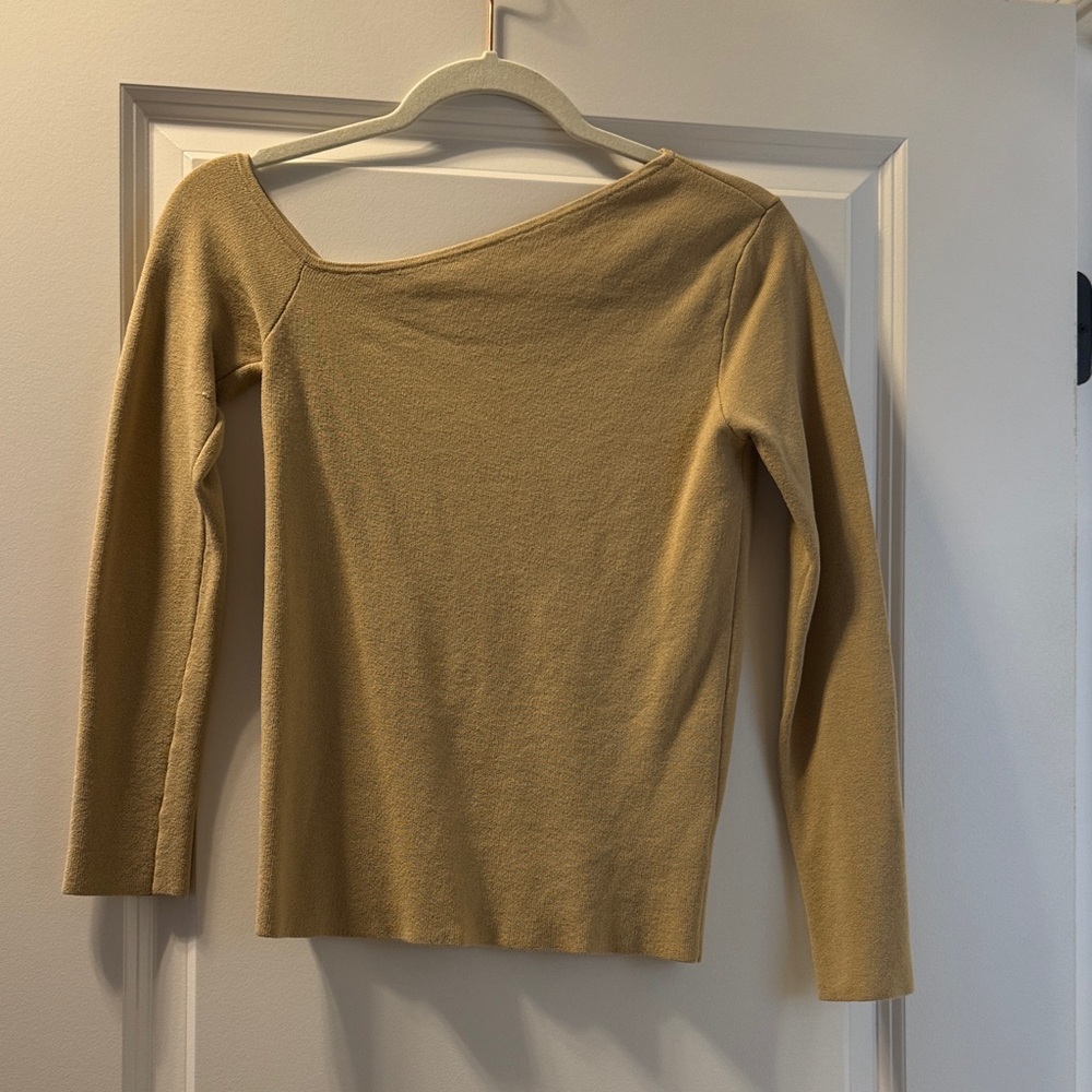 525 America Tan Off-the-Shoulder Sweater